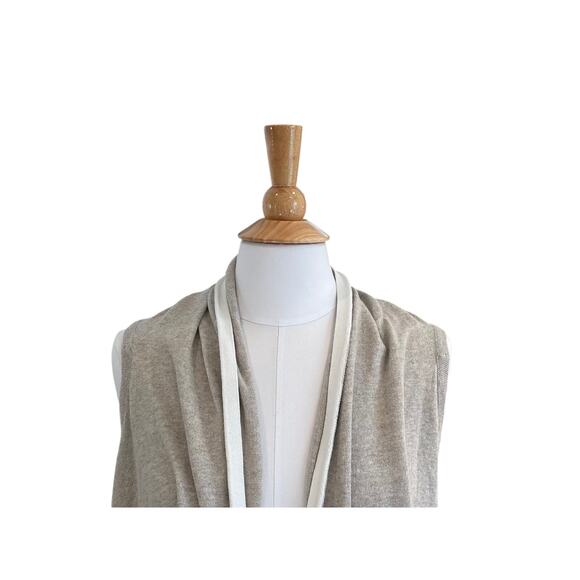Zestt Organic Cotton Beige Sleeveless Long Open Front Cardigan, Duster, OS - Picture 2 of 8